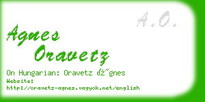 agnes oravetz business card